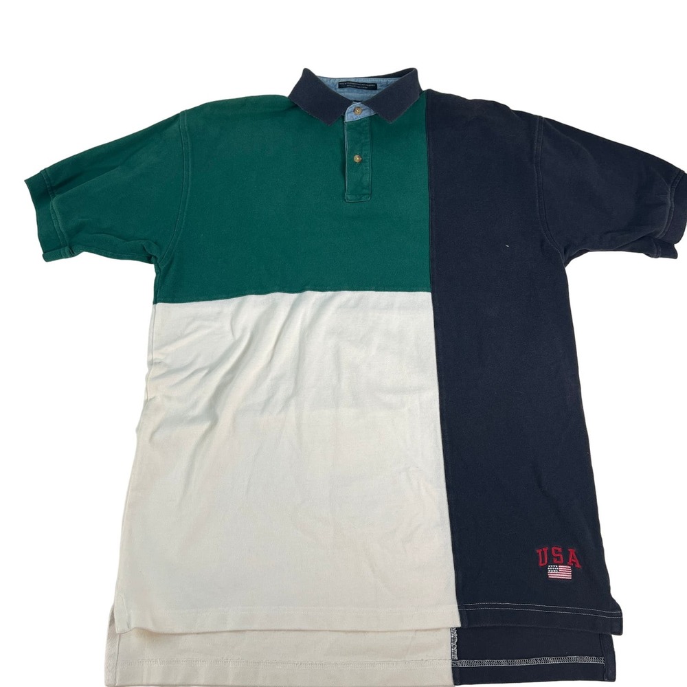 Woods & Gray Color Block‎ Y2k Vintage Polo USA M
